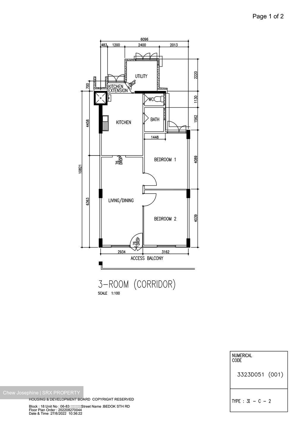 Blk 18 Bedok South Road (Bedok), HDB 3 Rooms #439414301